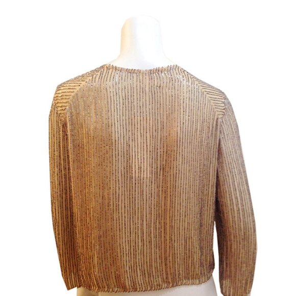 NWT PARKER Jazz Club Camel and Silver Beaded Jacket - Picture 4 of 6